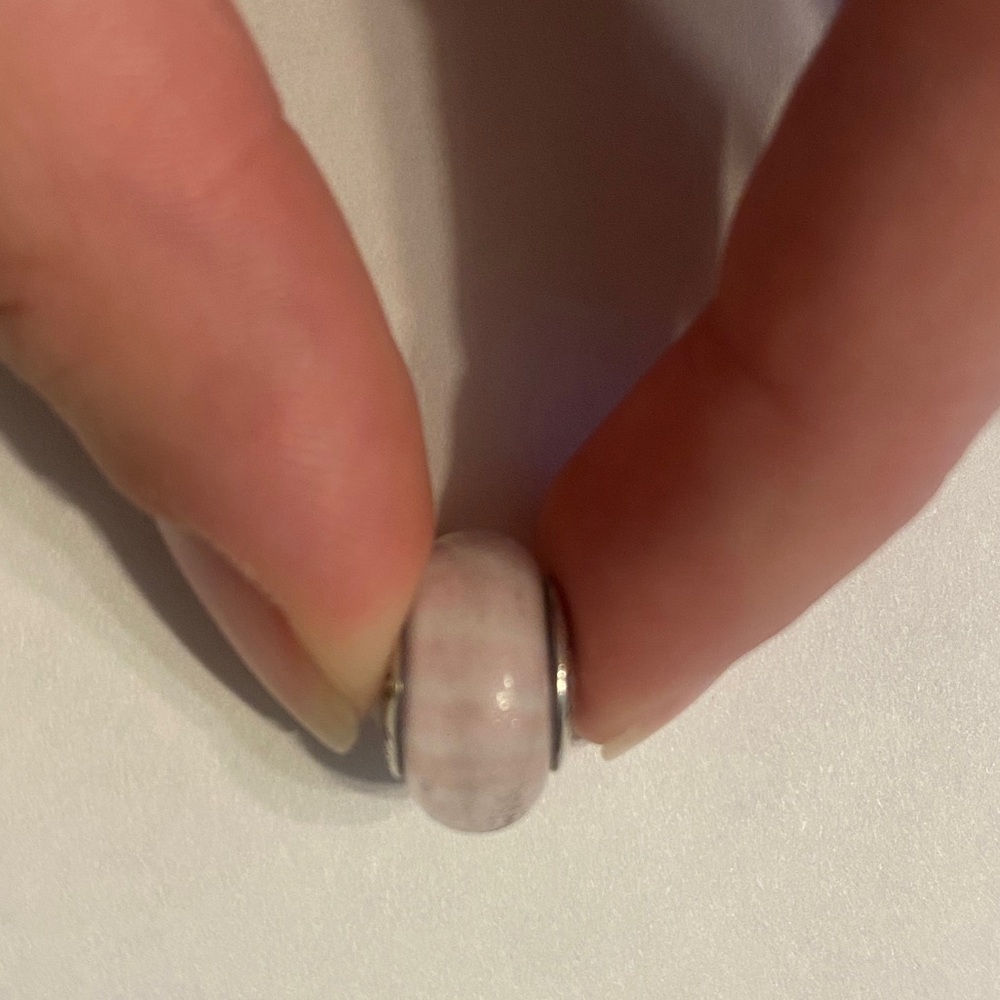 Pandora Essence sterling silver pink moonstone or rose quartz charm bead